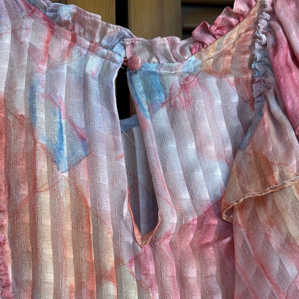 LoveShackFancy Pink Multi Ruffled Mini Dress - Picture 7 of 9